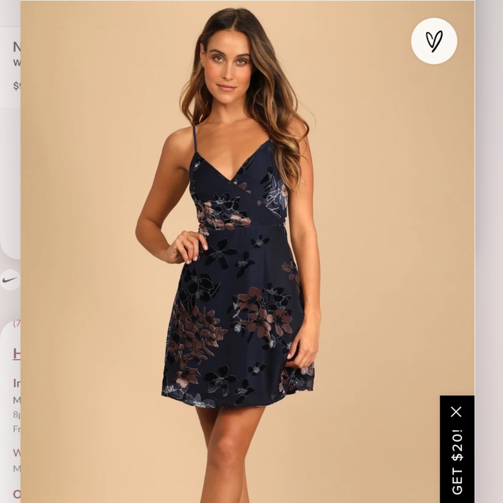 Lulus Velvet Floral Mini Dress